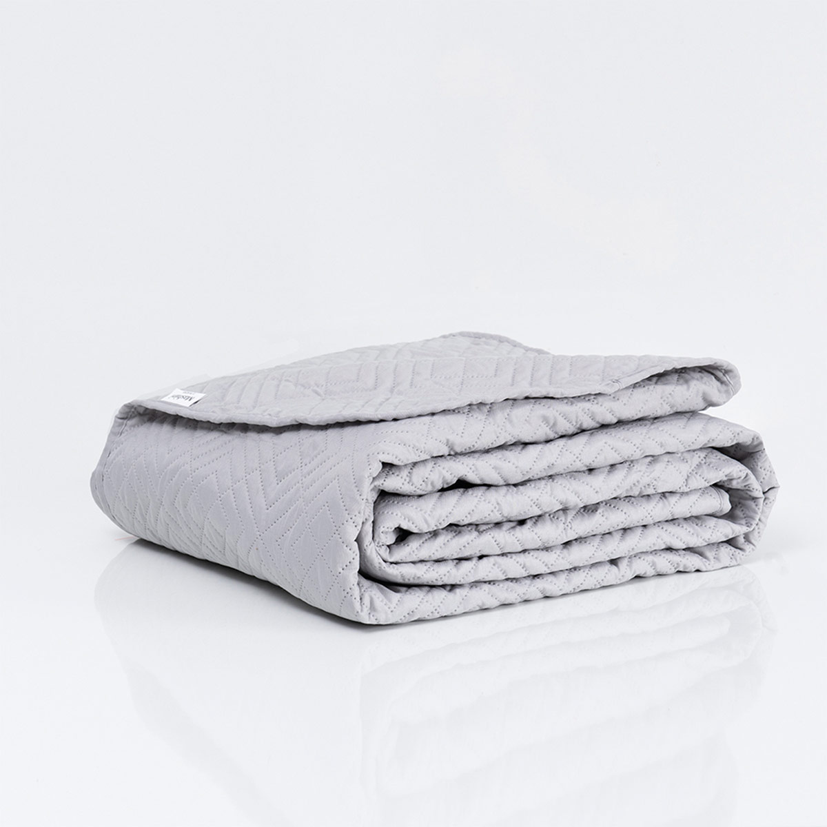 QUILT MASHINI CORDOBA LISO 1.5 PLAZAS GRIS - 4