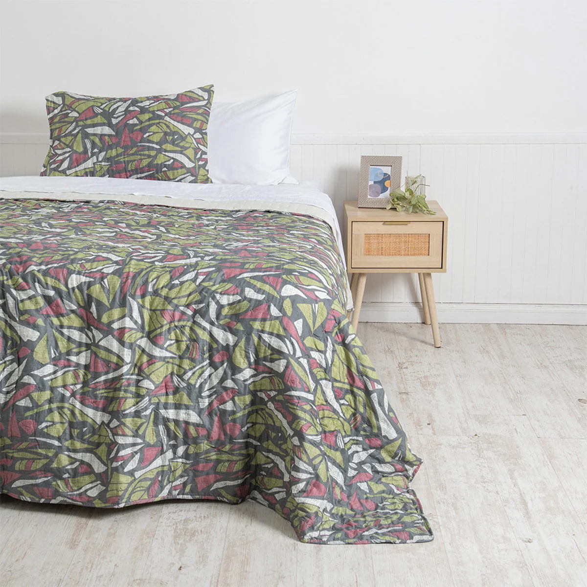 QUILT MASHINI TOLEDO MF ESTAMPADO 1.5 PLAZAS STONE - 1