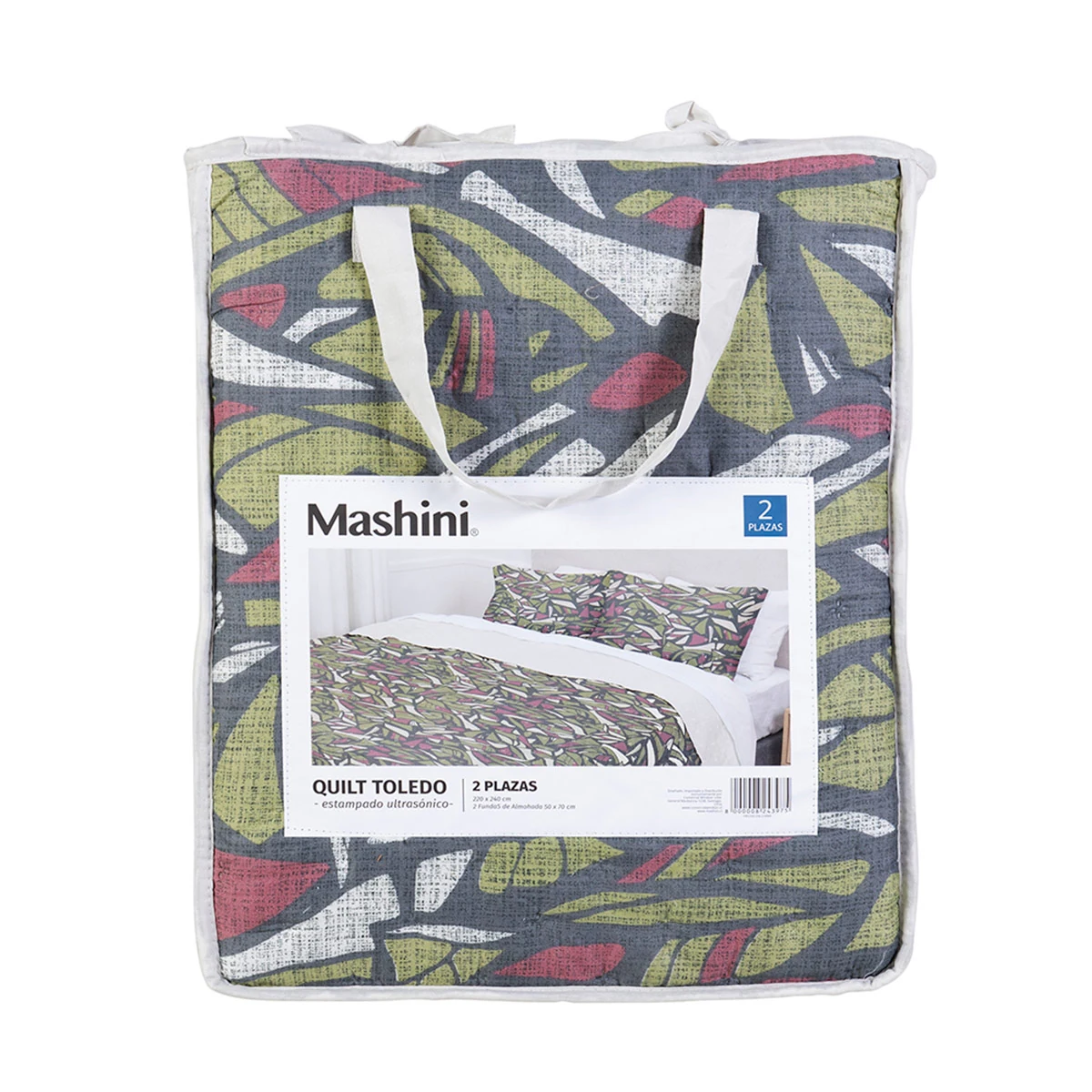 QUILT MASHINI TOLEDO MF ESTAMPADO 1.5 PLAZAS STONE - 5