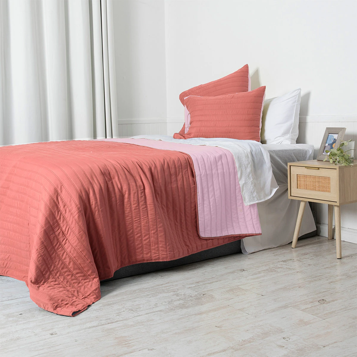 QUILT MASHINI TOLEDO MF 2 PLAZAS TERRACOTA/ROSADO - 2