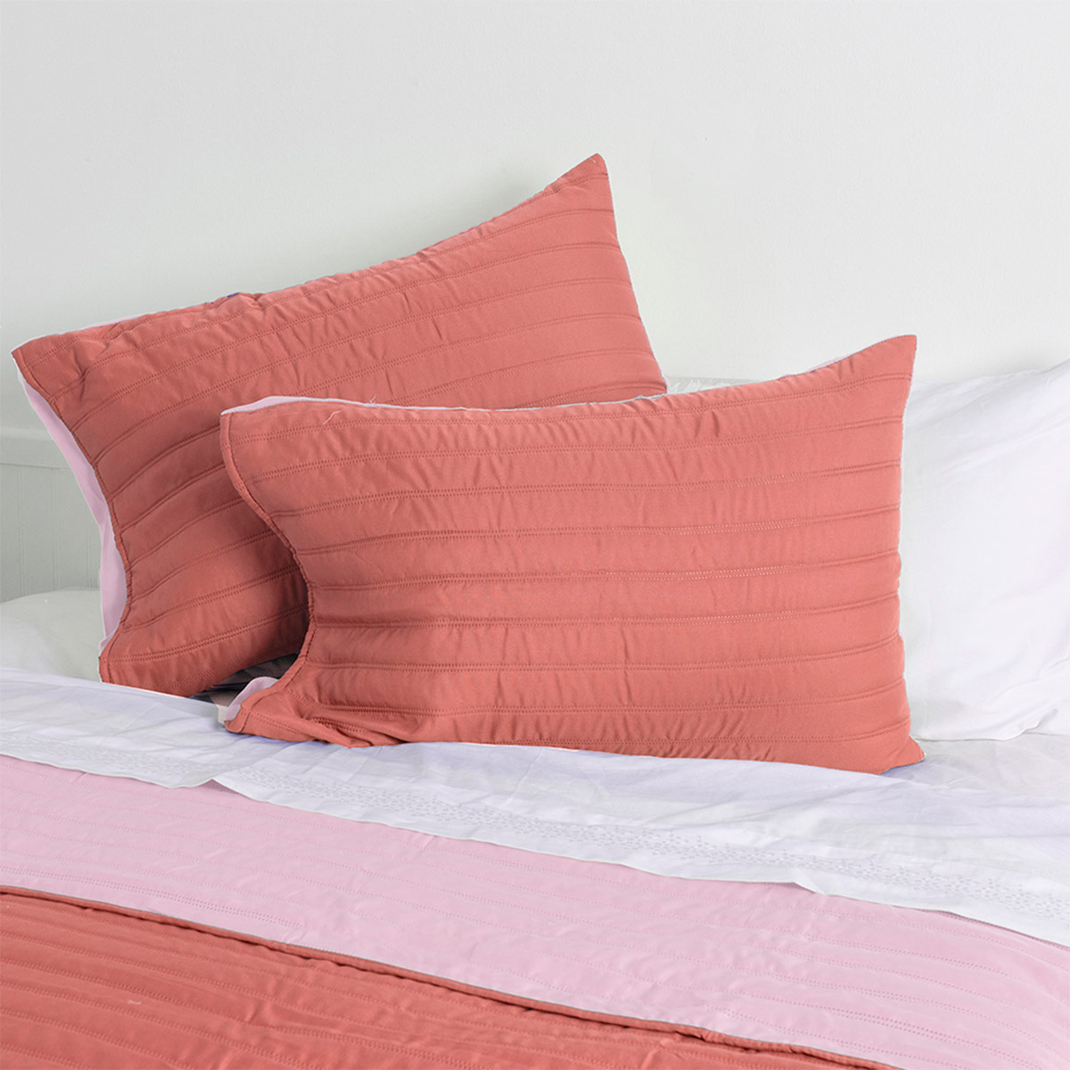 QUILT MASHINI TOLEDO MF 2 PLAZAS TERRACOTA/ROSADO - 3
