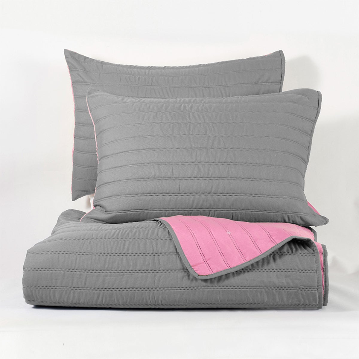 QUILT MASHINI TOLEDO MF KING VERDE/ROSADO - 4