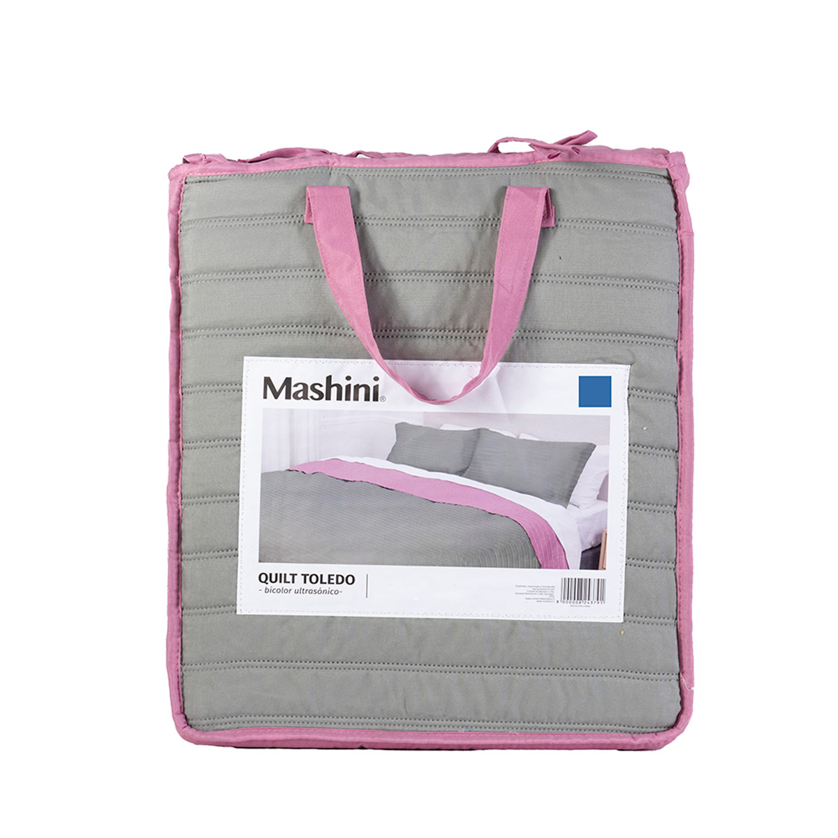 QUILT MASHINI TOLEDO MF KING VERDE/ROSADO - 5