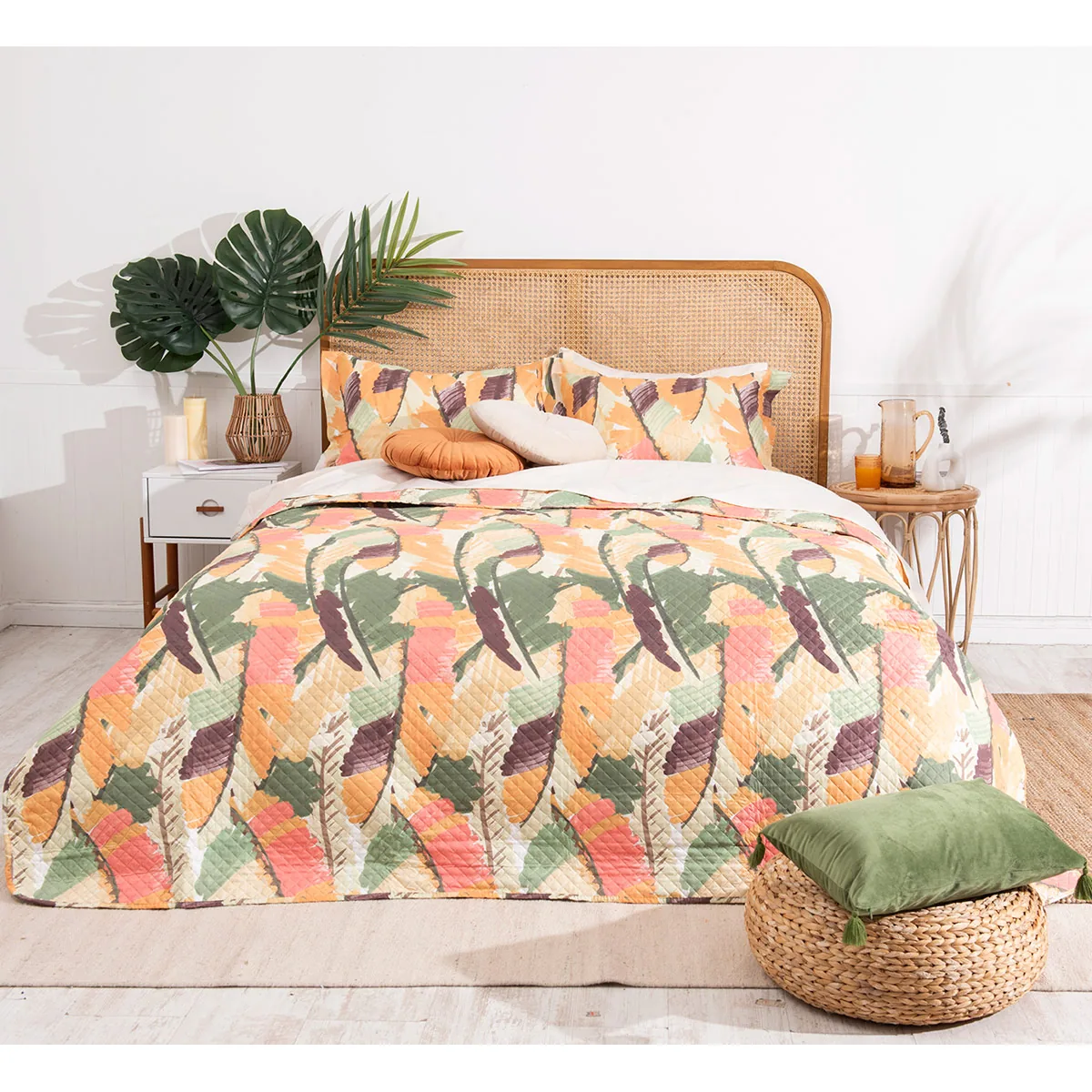 QUILT MASHINI CORDOBA ESTAMPADO 2 PLAZAS PLUMAS - 1