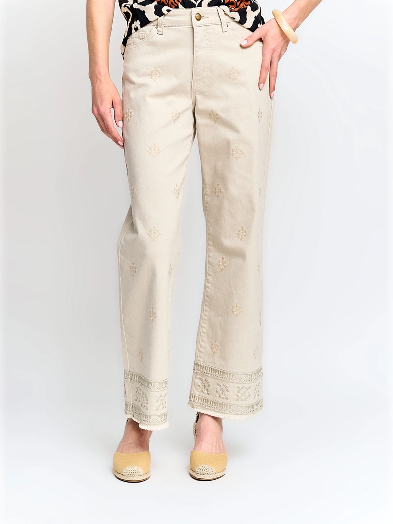 PANTALÓN MUJER TATIENNE ALGODÓN RECTO BORDADO - 2