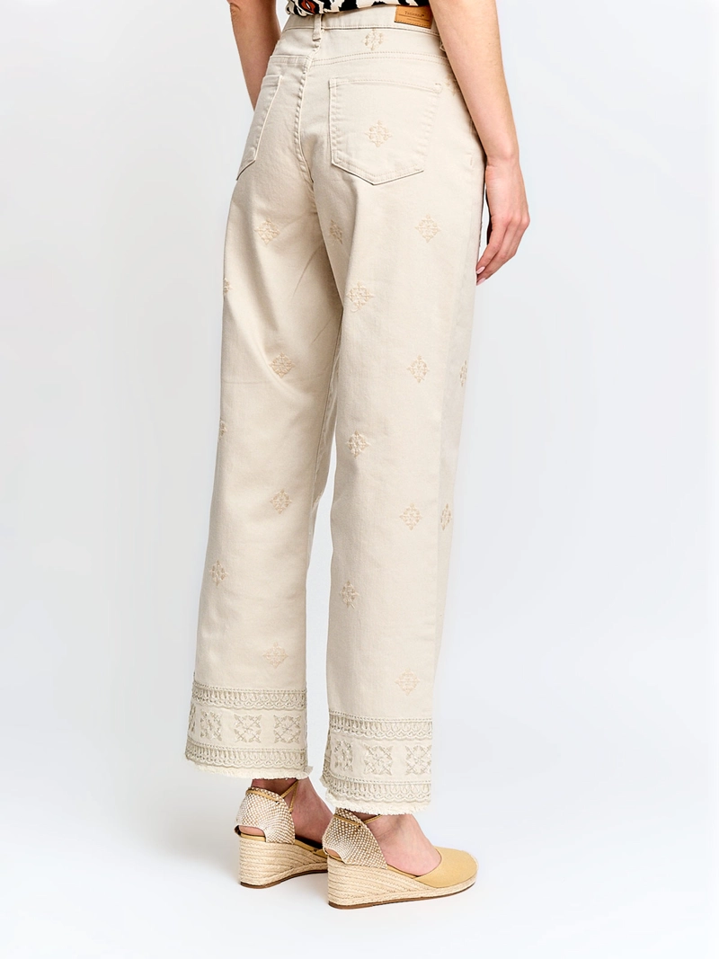 PANTALÓN MUJER TATIENNE ALGODÓN RECTO BORDADO - 3