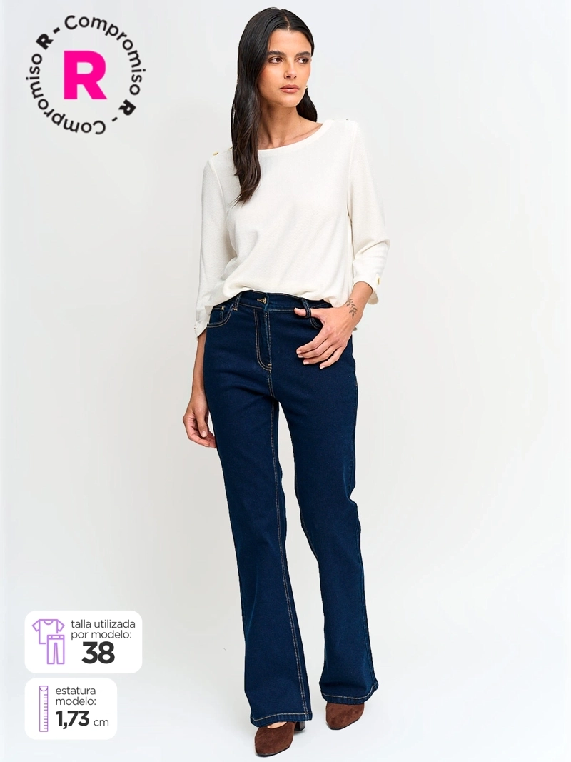 JEANS MUJER CACHAREL ALGODÓN FLARE - 1