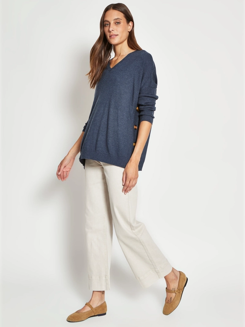 SWEATER MUJER REGATTA CUELLO EN V MANGA LARGA BOTONES - 4