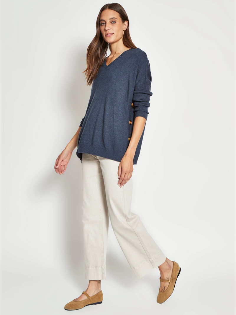 SWEATER MUJER REGATTA CUELLO EN V MANGA LARGA BOTONES - 4