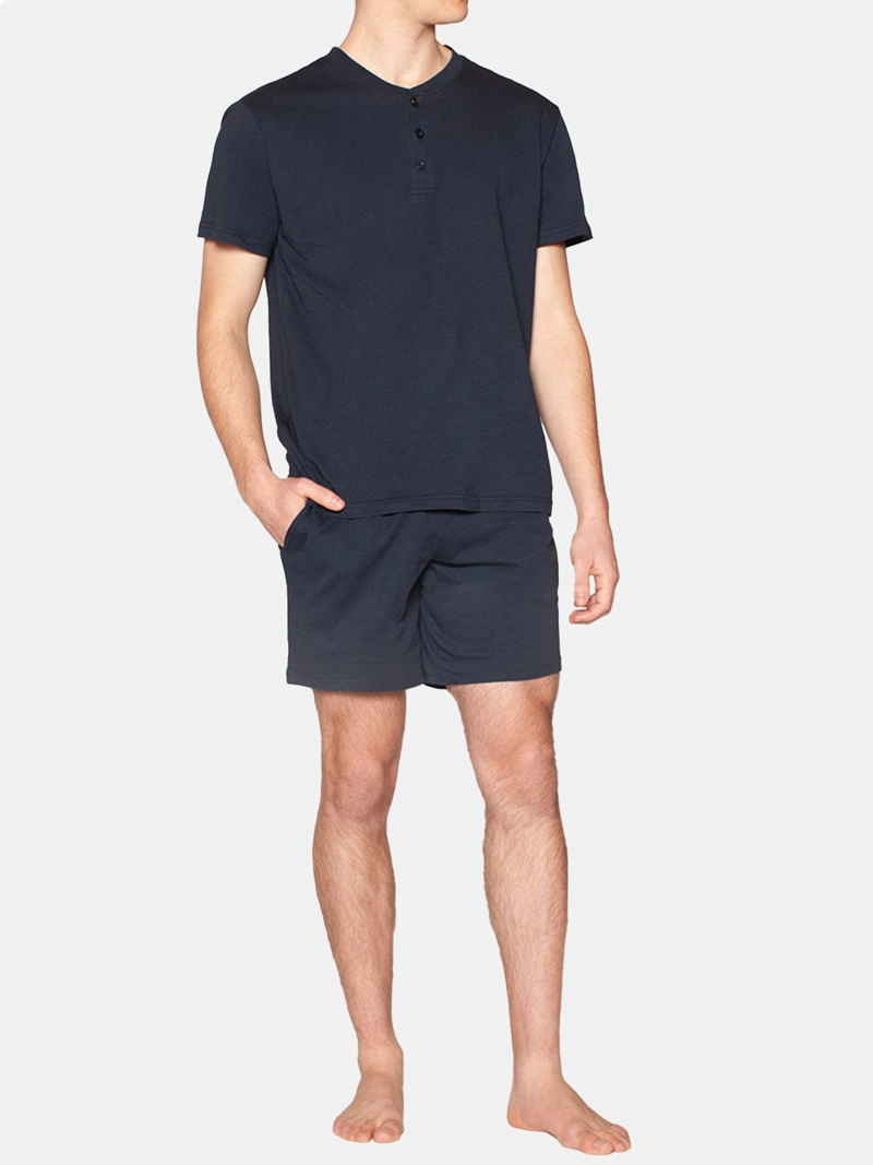 PIJAMA HOMBRE MONARCH ALGODÓN ABOTONADO CON SHORT - 1