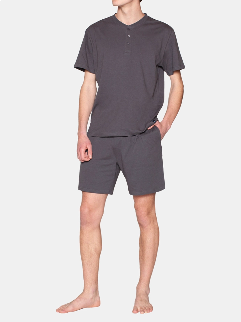 PIJAMA HOMBRE MONARCH ALGODÓN ABOTONADO CON SHORT - 1