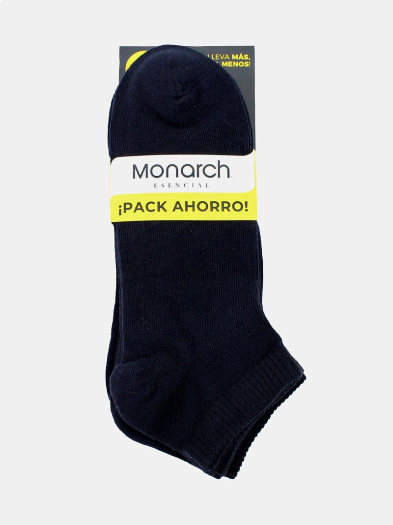 PACK X4 CALCETINES HOMBRE MONARCH ALGODÓN LISO LARGO - 3