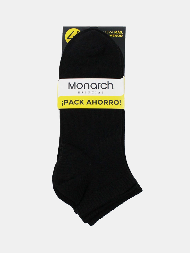 PACK X4 CALCETINES HOMBRE MONARCH ALGODÓN LISO LARGO - 3