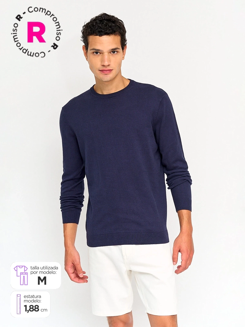 SWEATER HOMBRE MARQUIS ALGODÓN CUELLO REDONDO - 1