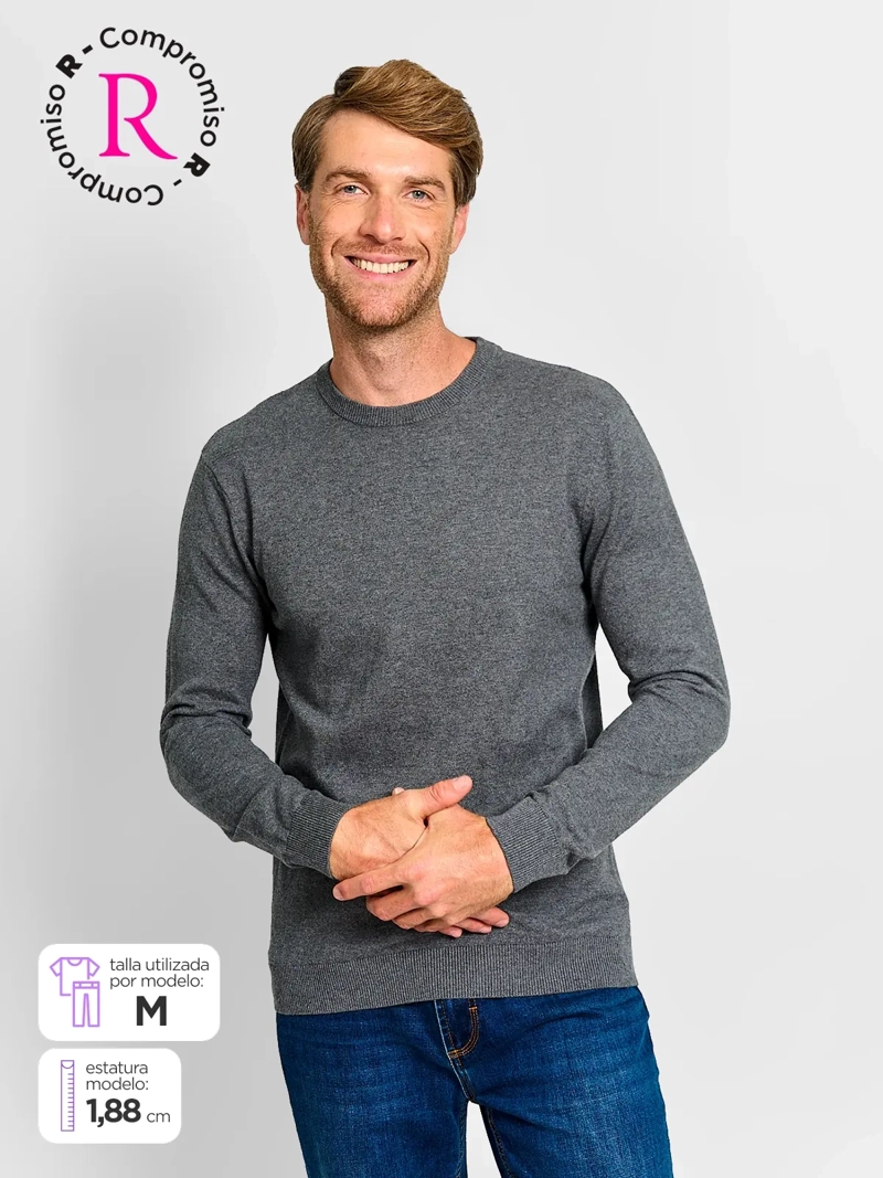 SWEATER HOMBRE MARQUIS ALGODÓN CUELLO REDONDO - 1