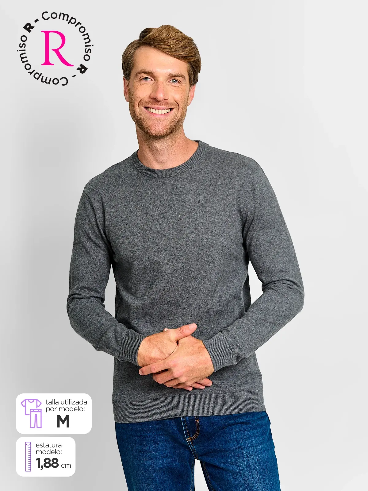 SWEATER HOMBRE MARQUIS ALGODÓN CUELLO REDONDO