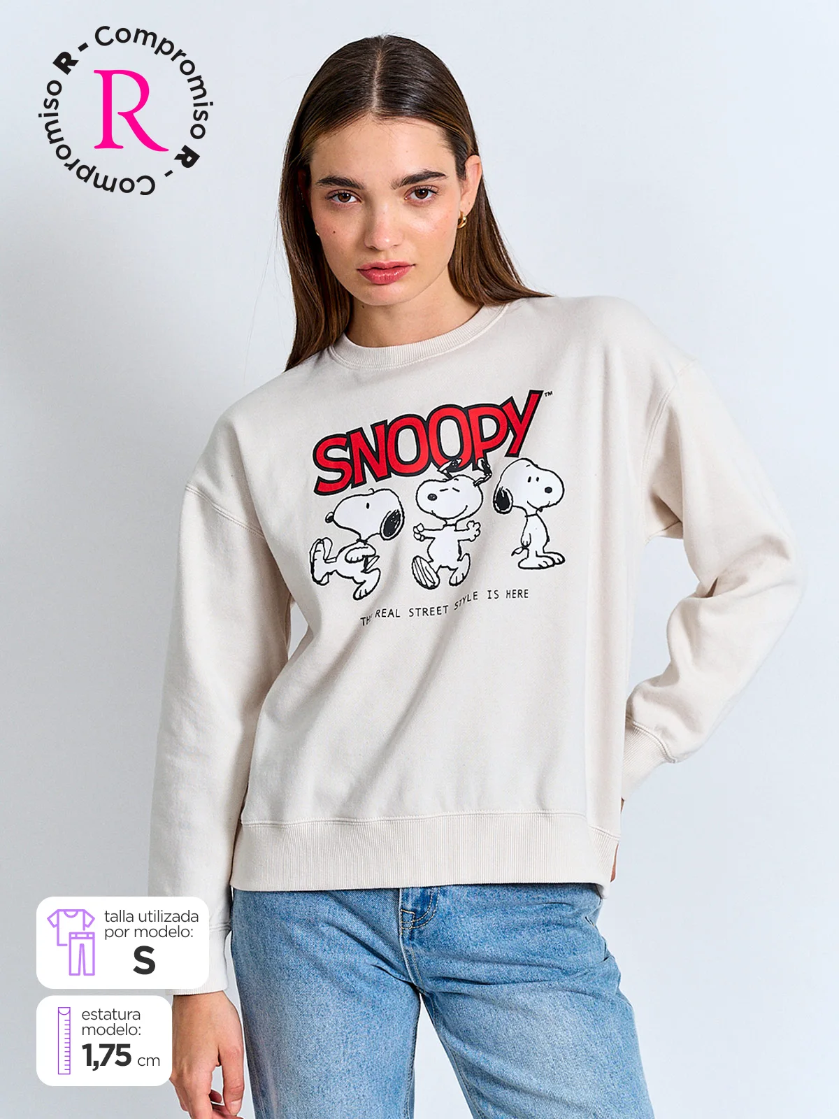 POLERÓN MUJER INDEX ALGODÓN MANGA LARGA SNOOPY - 1