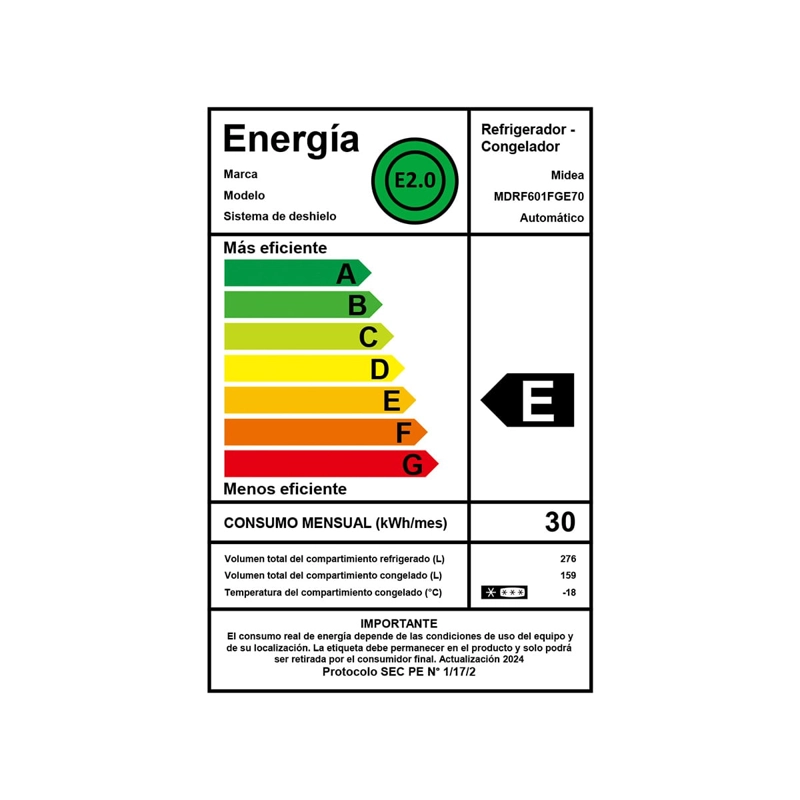 REFRIGERADOR FRENCH DOOR MIDEA 435 LT NO FROST MDRF601FGE70 - 10
