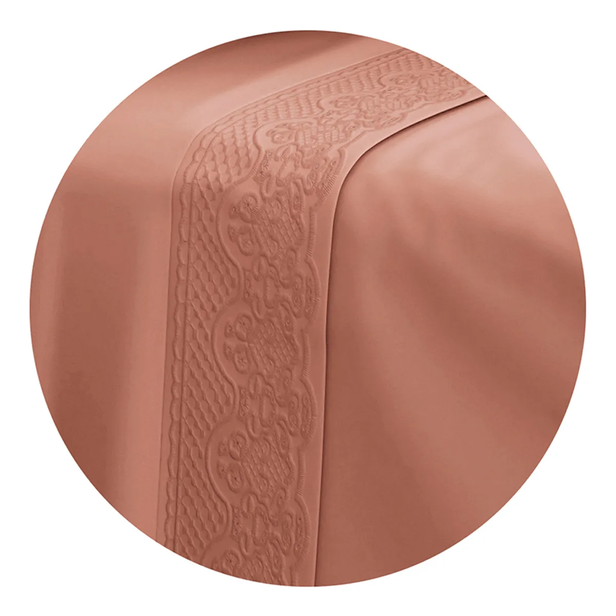 JUEGO DE SÁBANAS DORAL BRODERIE SANTORINI 2 PLAZAS ROSA - 3