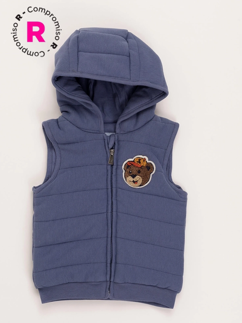 CHAQUETA SIN MANGA ALGODÓN NIÑO BABY HARVEST CON CAPUCHA - 1