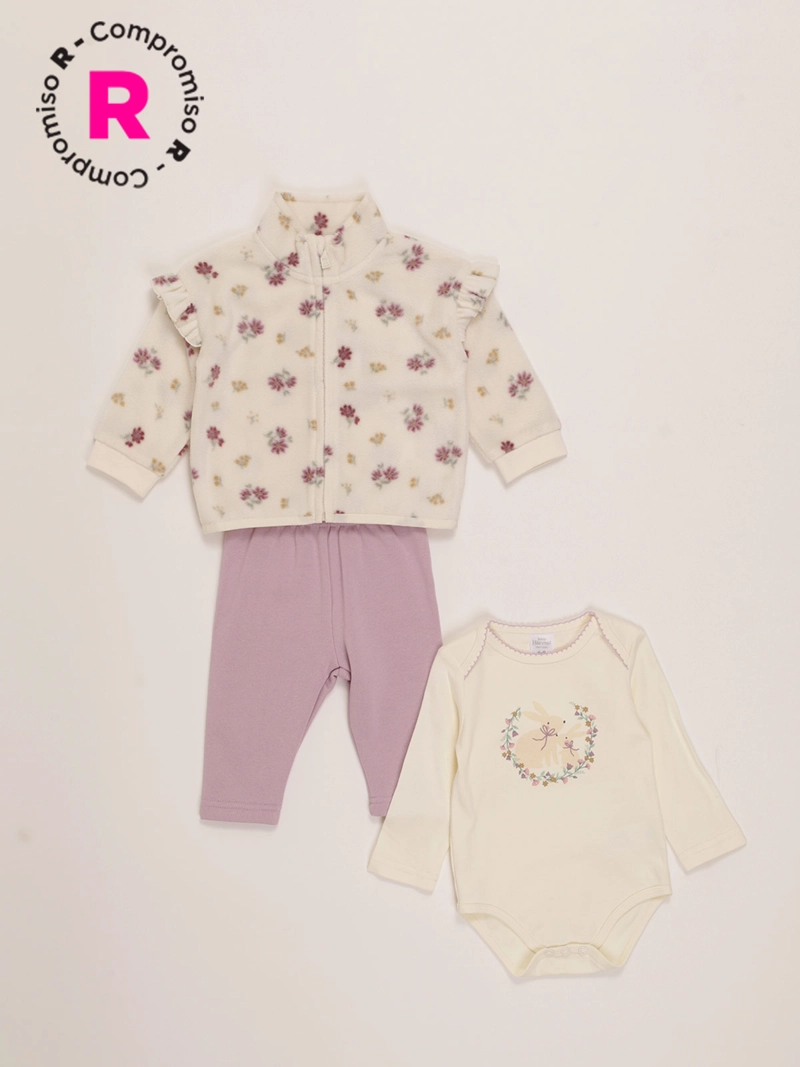 CONJUNTO NIÑA BABY HARVEST POLERÓN BODY Y BUZO - 1