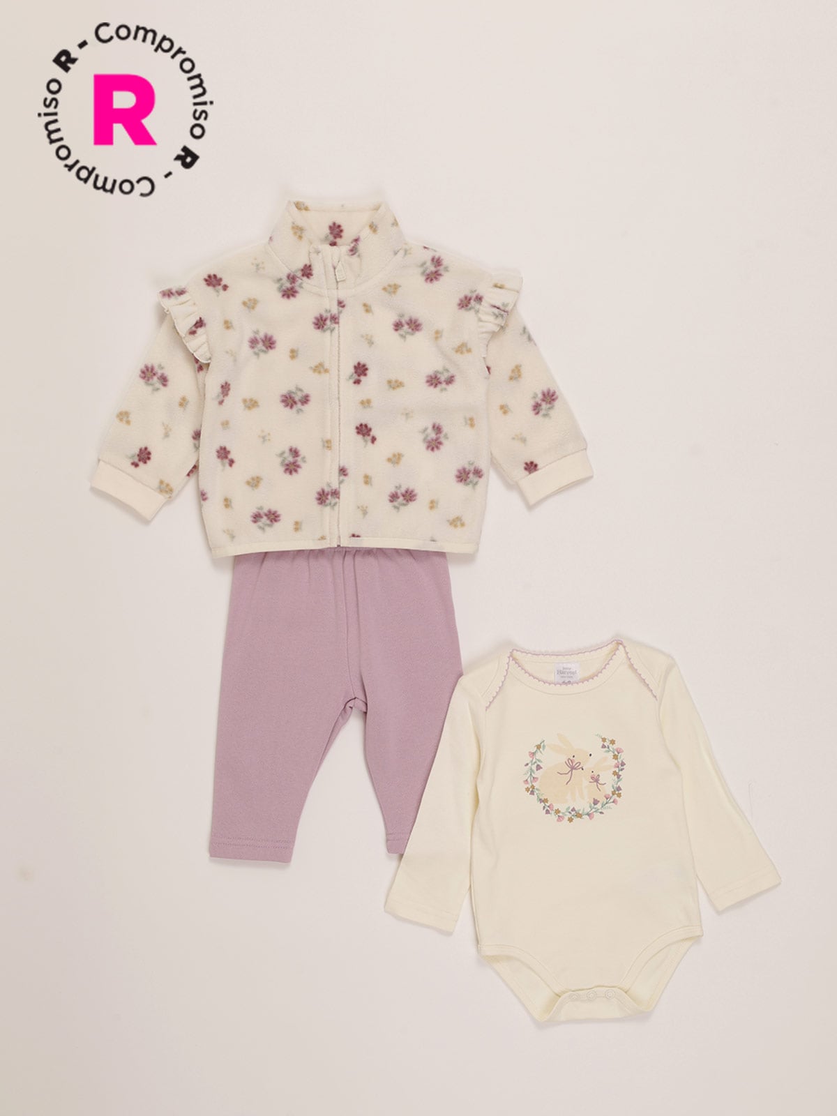 CONJUNTO NIÑA BABY HARVEST POLERÓN BODY Y BUZO - 1