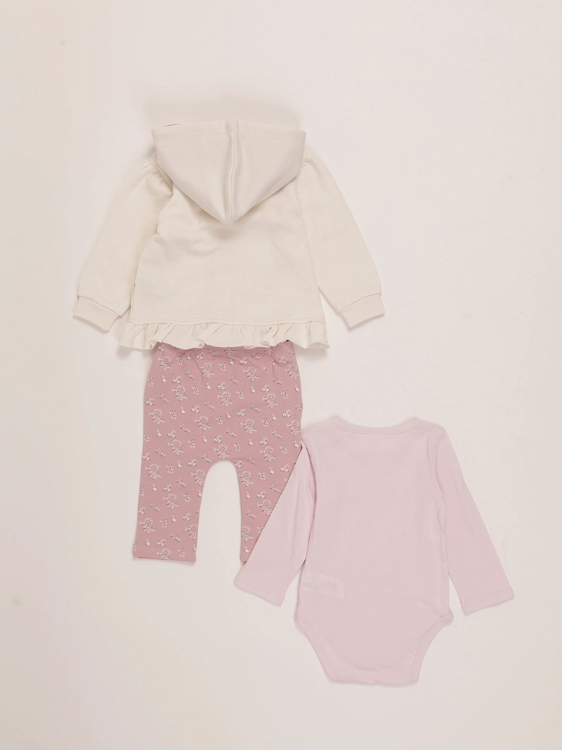 CONJUNTO NIÑA BABY HARVEST POLERÓN CAPUCHA BODY Y  BUZO - 2