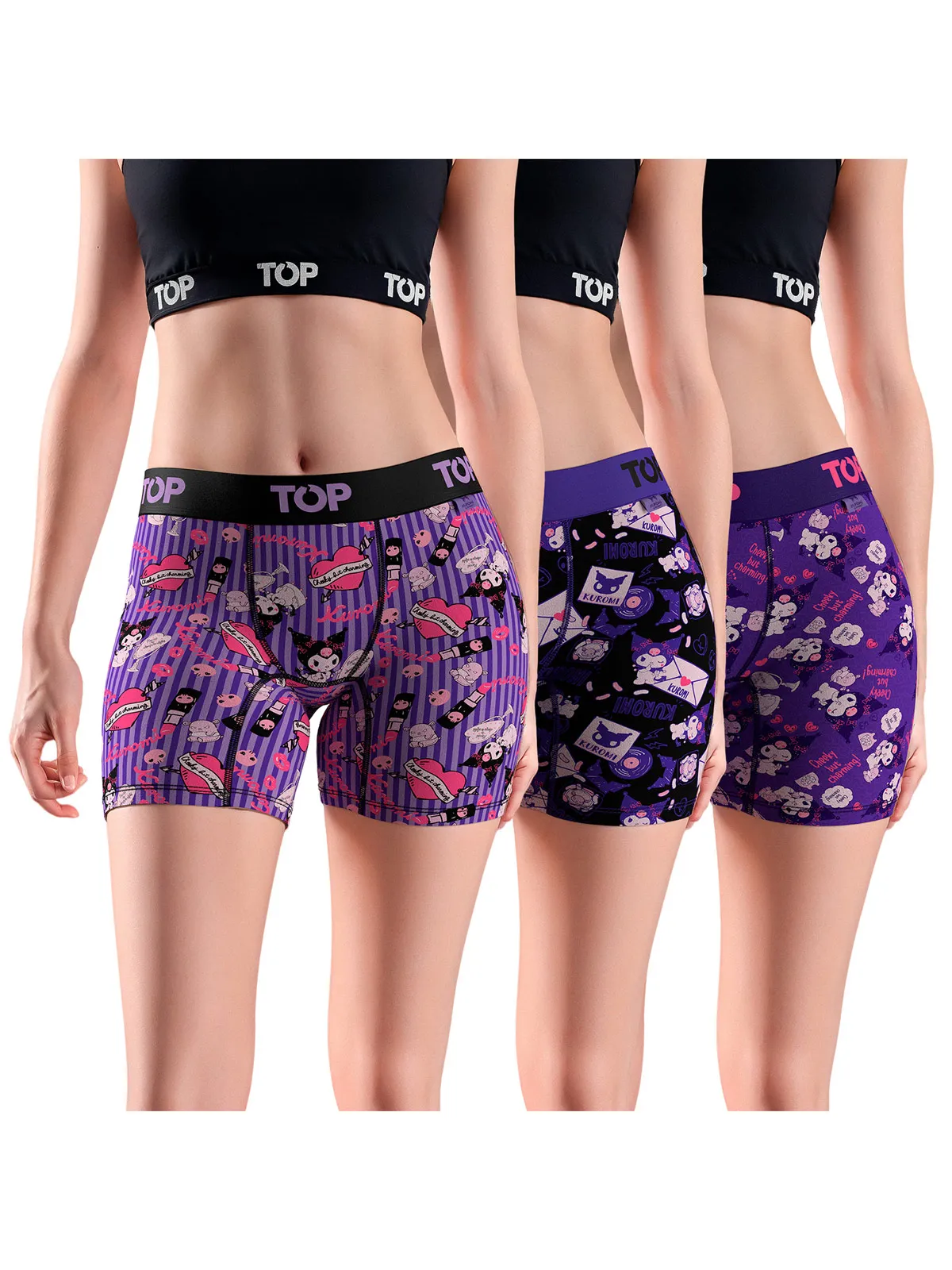 PACK 3 CALZONES MUJER TOP BOXER KUROMI - 1