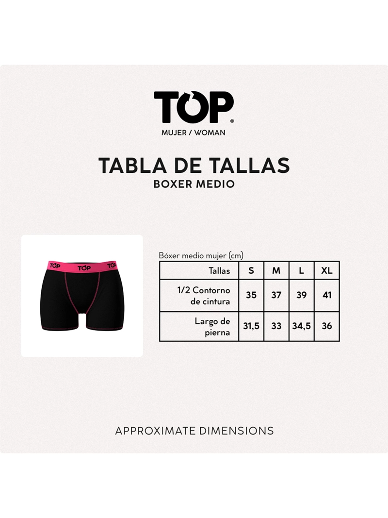 PACK 3 BÓXER MUJER TOP ALGODÓN STITCH - 9