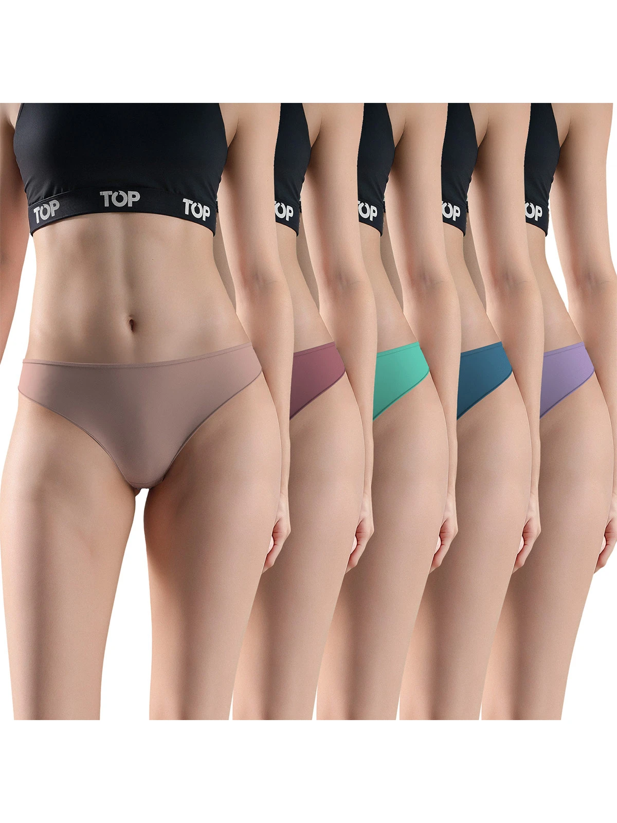 PACK 5 CALZONES MUJER TOP BIKINI SIN ELÁSTICO - 1