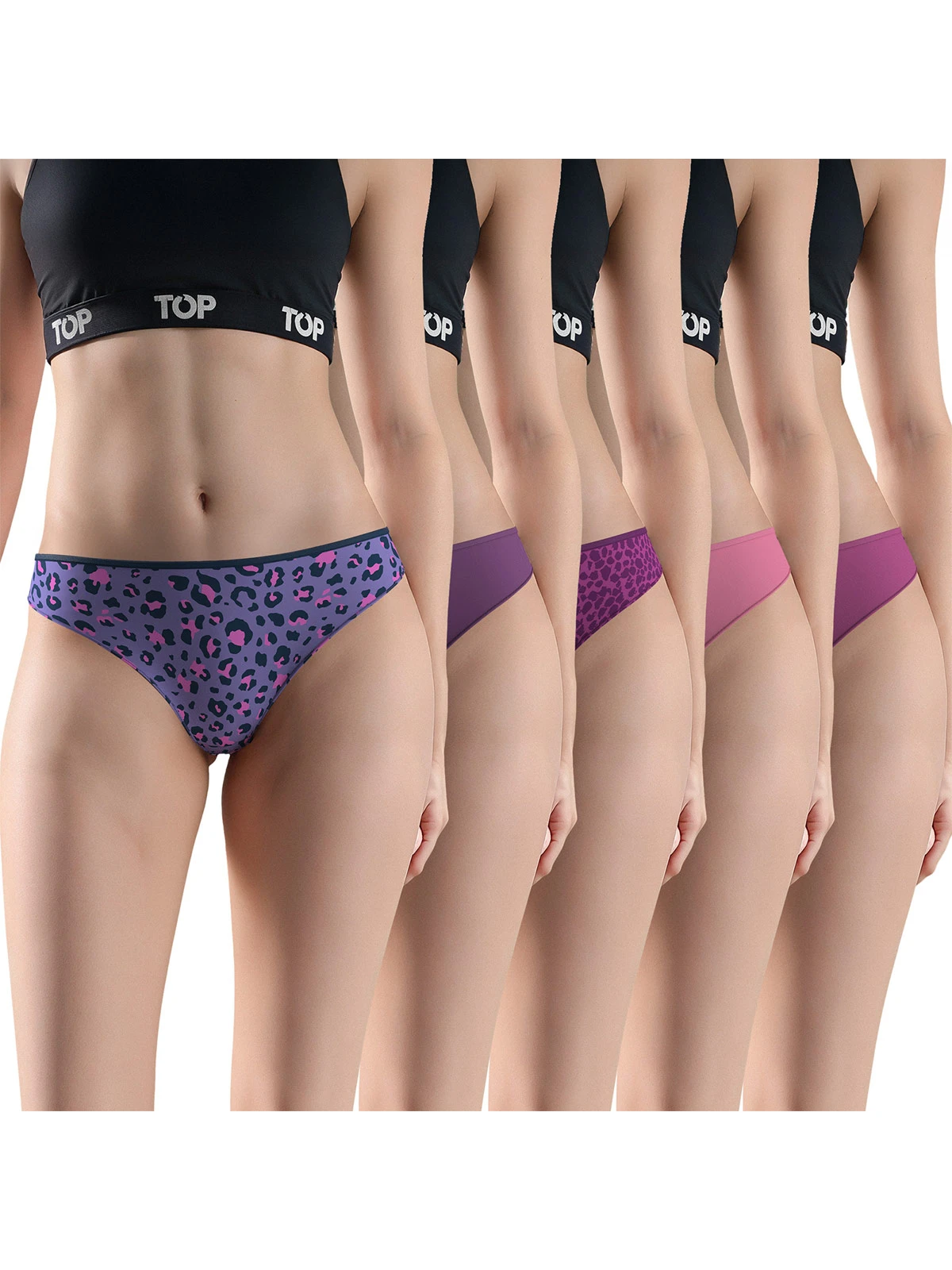 PACK 5 CALZONES MUJER TOP BIKINI SIN ELÁSTICO - 1