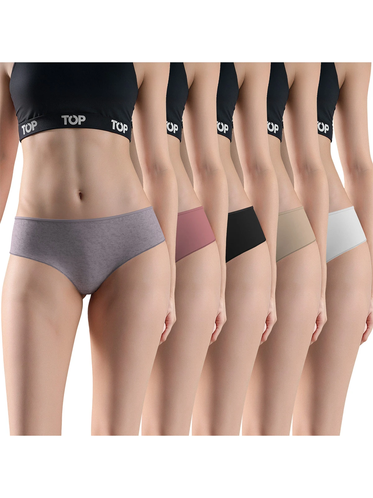PACK 5 CALZONES MUJER TOP PANTALETA ALGODÓN SIN ELÁSTICO - 1