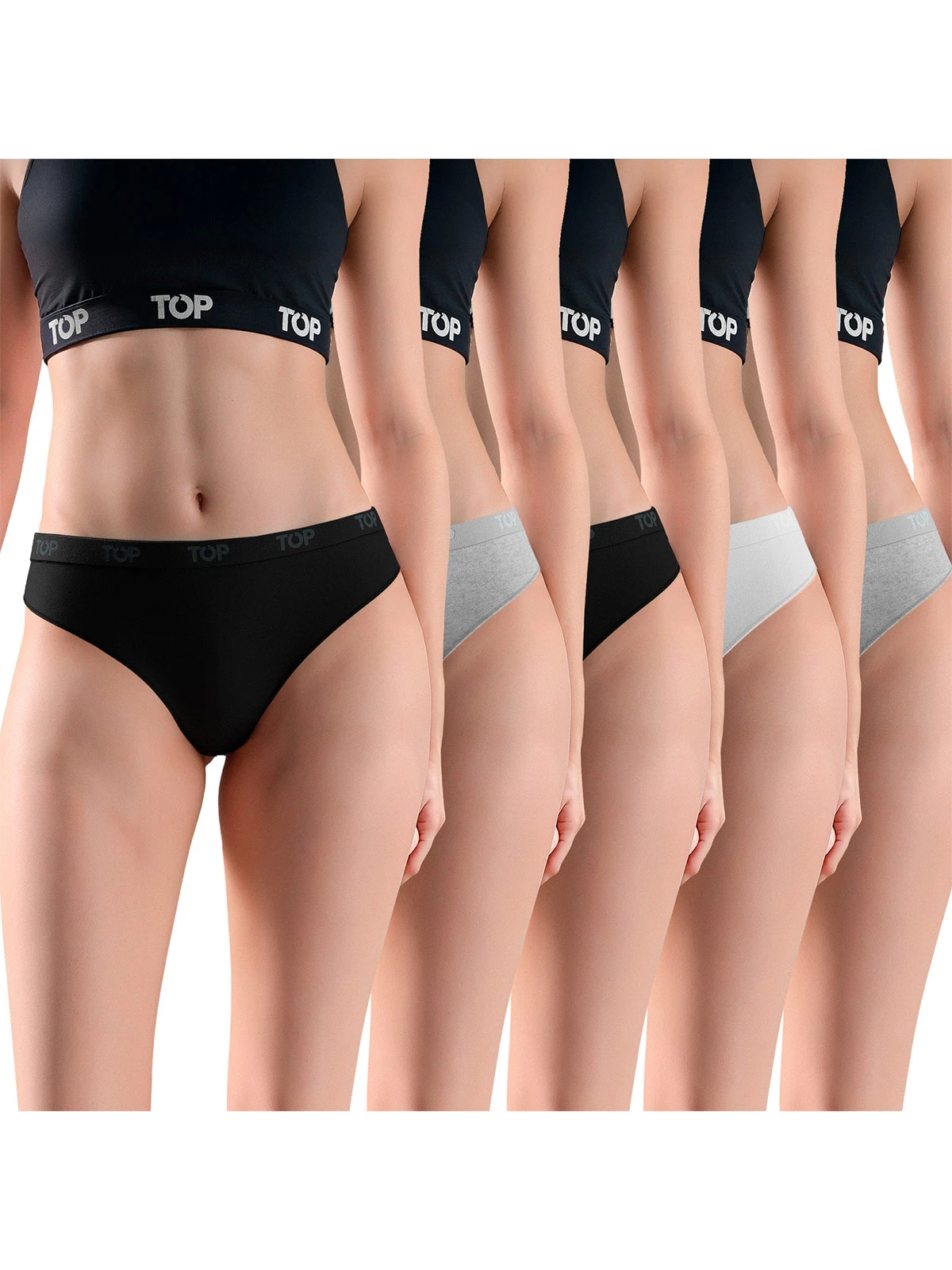 PACK 5 CALZONES MUJER TOP BIKINI ALGODÓN - 1