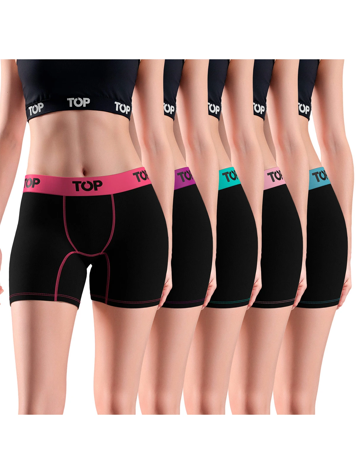 PACK 5 CALZONES MUJER TOP BOXER ALGODÓN - 1