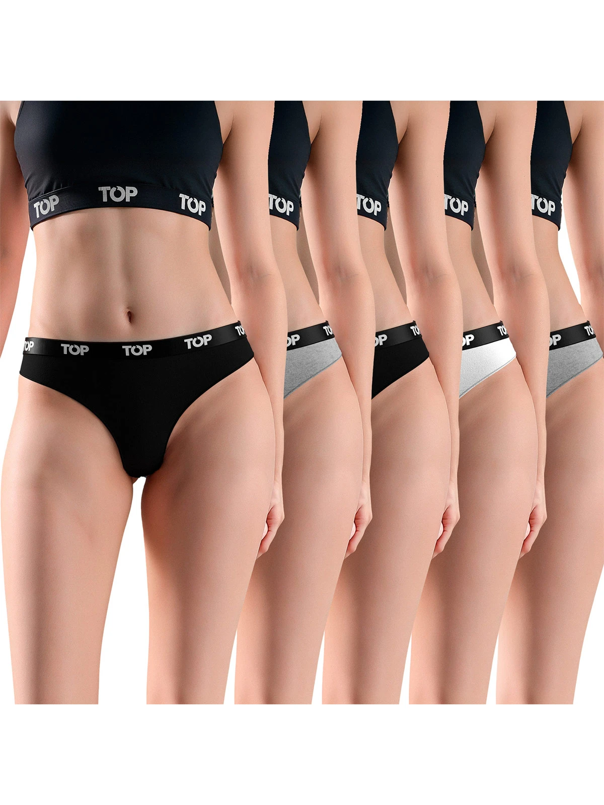 PACK 5 COLALESS MUJER TOP ALGODÓN
