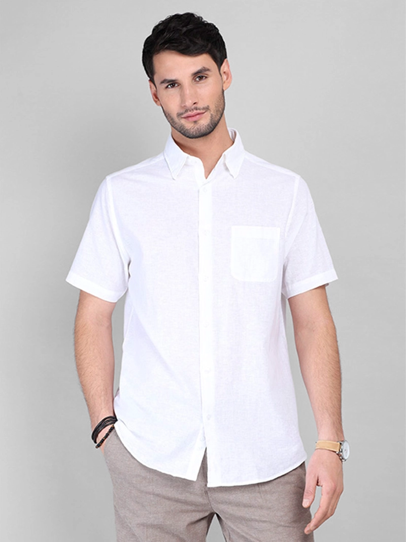 CAMISA MANGA CORTA HOMBRE ARROW LINO ALGODÓN CM3265R - 1