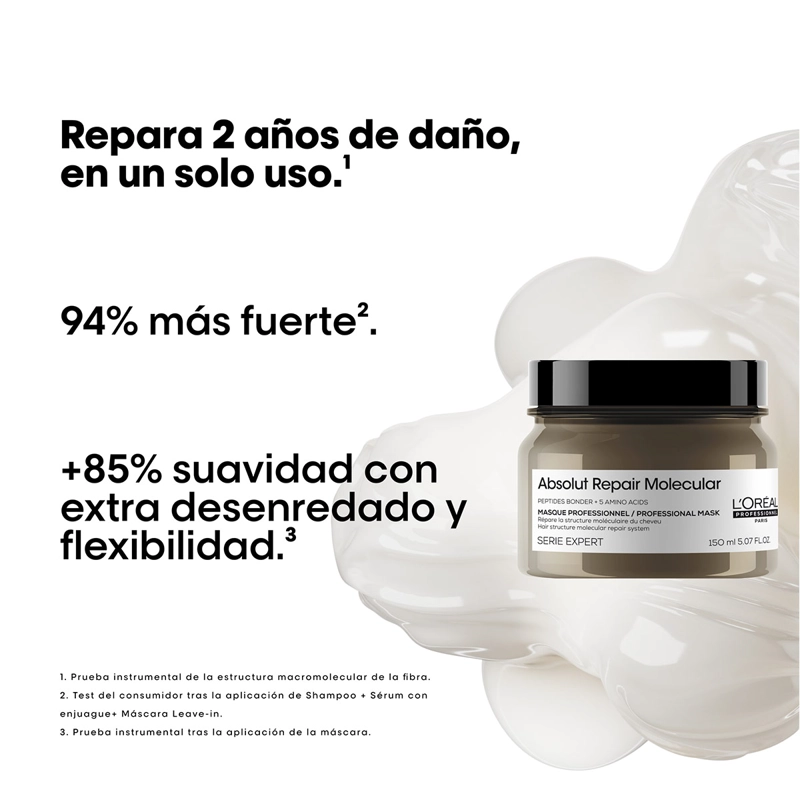 MINI MÁSCARA LOREAL PROFESSIONNEL REPARACIÓN MOLECULAR ABSOLUT REPAIR 150 ML - 2