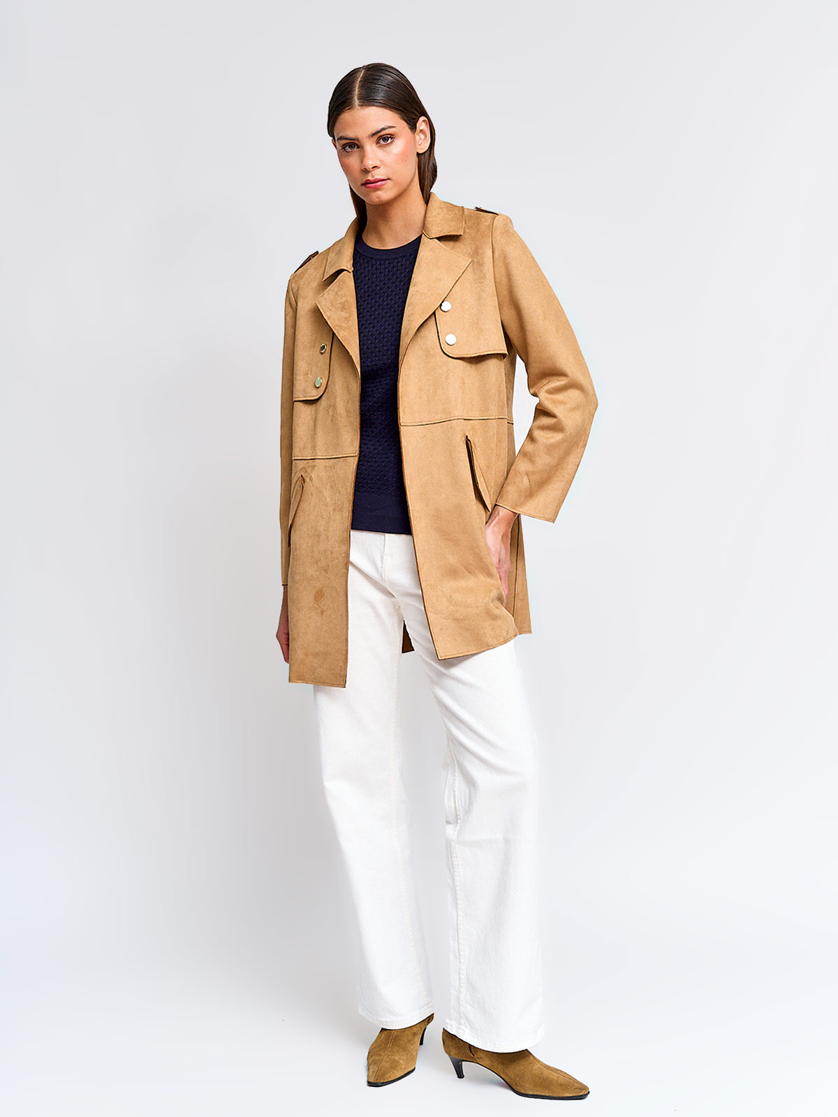 CHAQUETA MUJER CACHAREL TRENCH TIPO SUEDE - 4