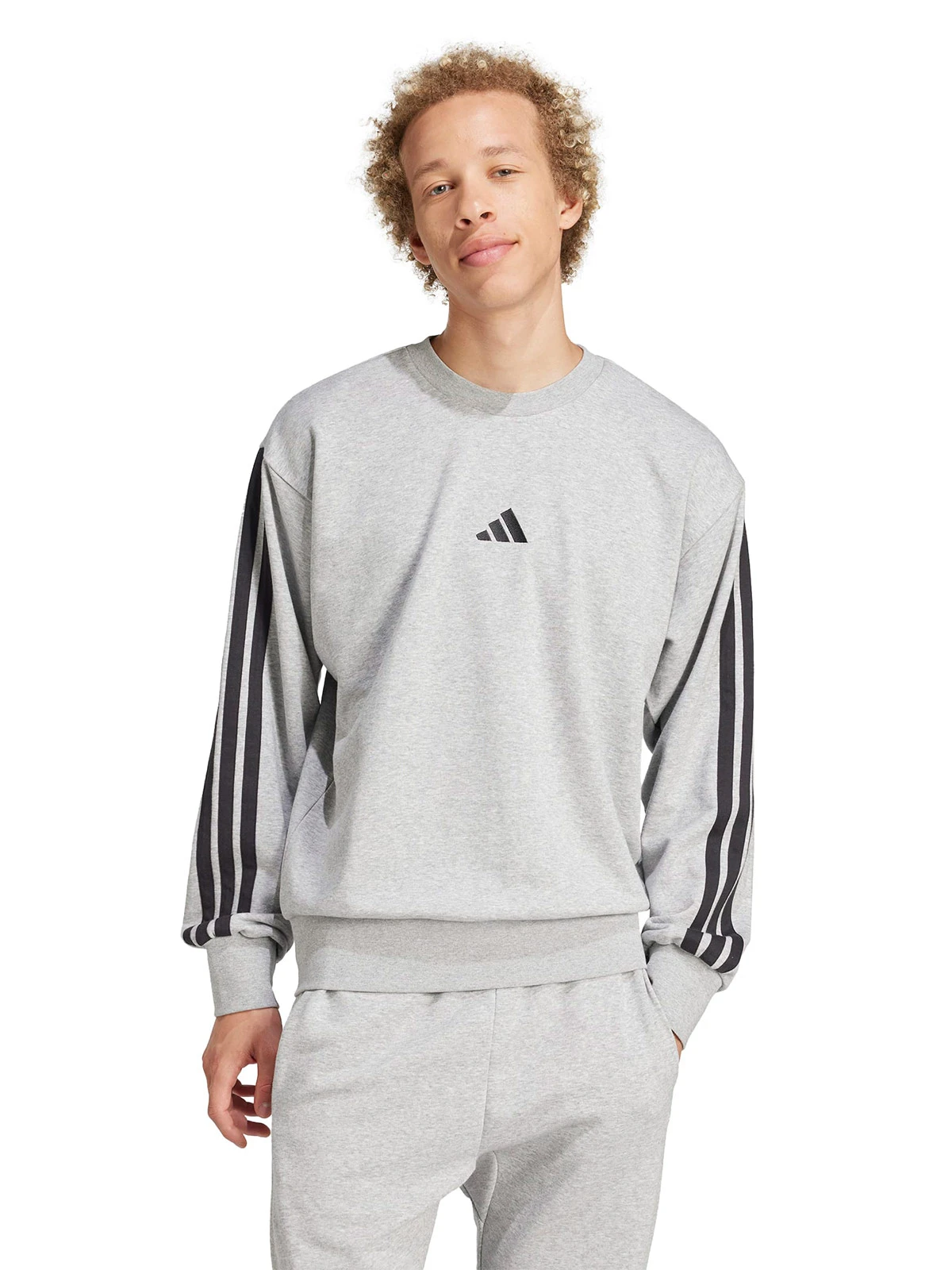ADIDAS POLERÓN HOMBRE ADIDAS ESSENTIALS 3 TIRAS FELPA FRANCESA