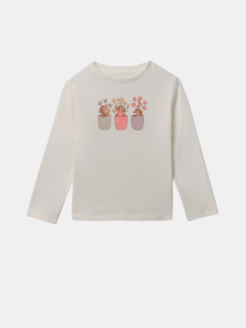 POLERA MANGA LARGA ALGODÓN NIÑA SFERA MACETAS - 1