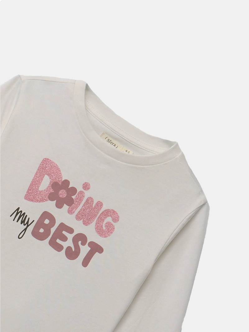 POLERA MANGA LARGA ALGODÓN NIÑA SFERA TEXTO - 3