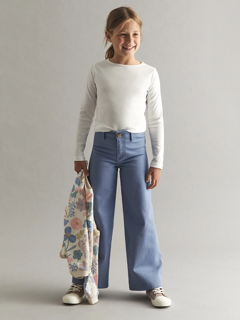 PANTALÓN NIÑA SFERA WIDELEG BÁSICO - 1