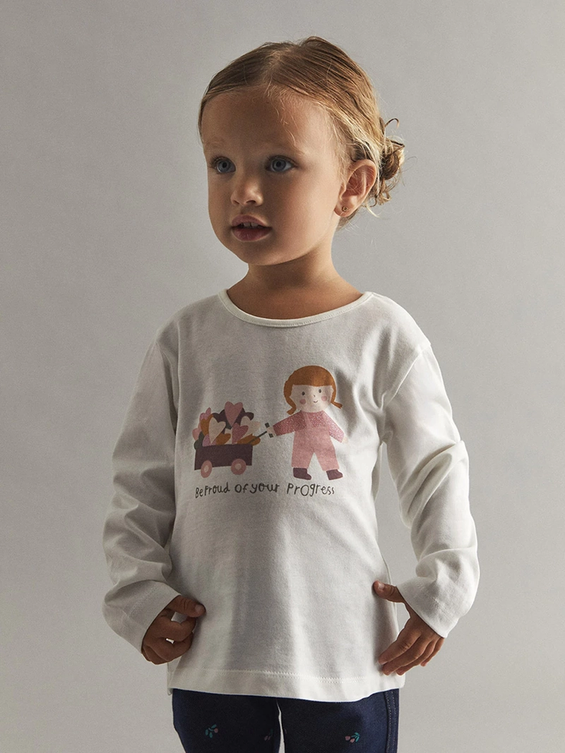 POLERA MANGA LARGA ALGODÓN NIÑA SFERA ESTAMPADA - 4