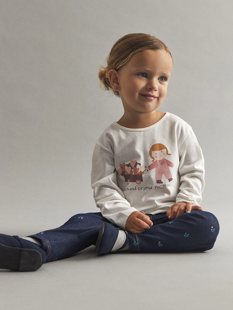 POLERA MANGA LARGA ALGODÓN NIÑA SFERA ESTAMPADA - 5