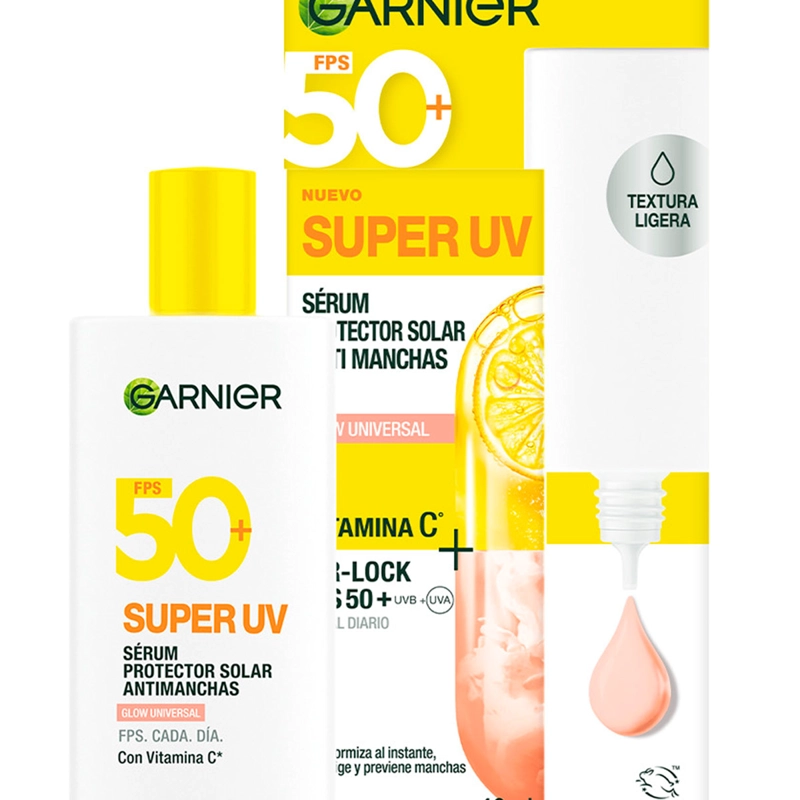  PROTECTOR SOLAR ANTI MANCHAS ANTIOLEOSIDAD GARNIER SUPER UV GLOW VIT C FPS50 40 ML - 2