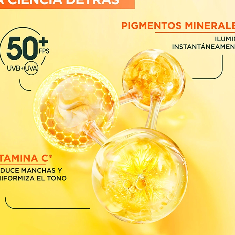  PROTECTOR SOLAR ANTI MANCHAS ANTIOLEOSIDAD GARNIER SUPER UV GLOW VIT C FPS50 40 ML - 7