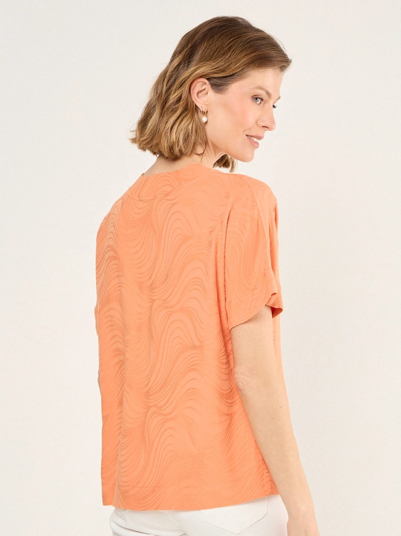 BLUSA MUJER MA GRIFFE CUELLO EN V MANGA CAÍDA TEXTURA - 4