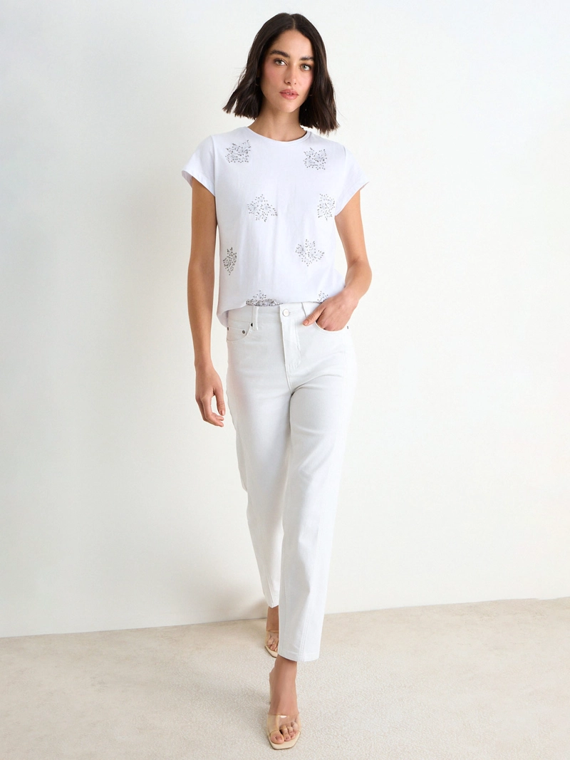 POLERA MUJER ASH ALGODÓN CUELLO REDONDO MANGA CORTA - 1