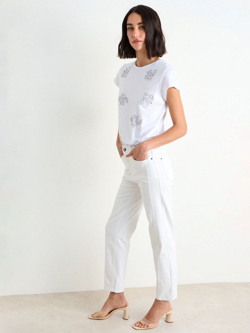 POLERA MUJER ASH ALGODÓN CUELLO REDONDO MANGA CORTA - 2