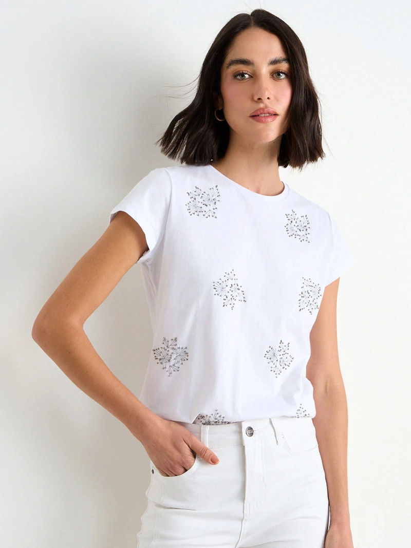 POLERA MUJER ASH ALGODÓN CUELLO REDONDO MANGA CORTA - 3